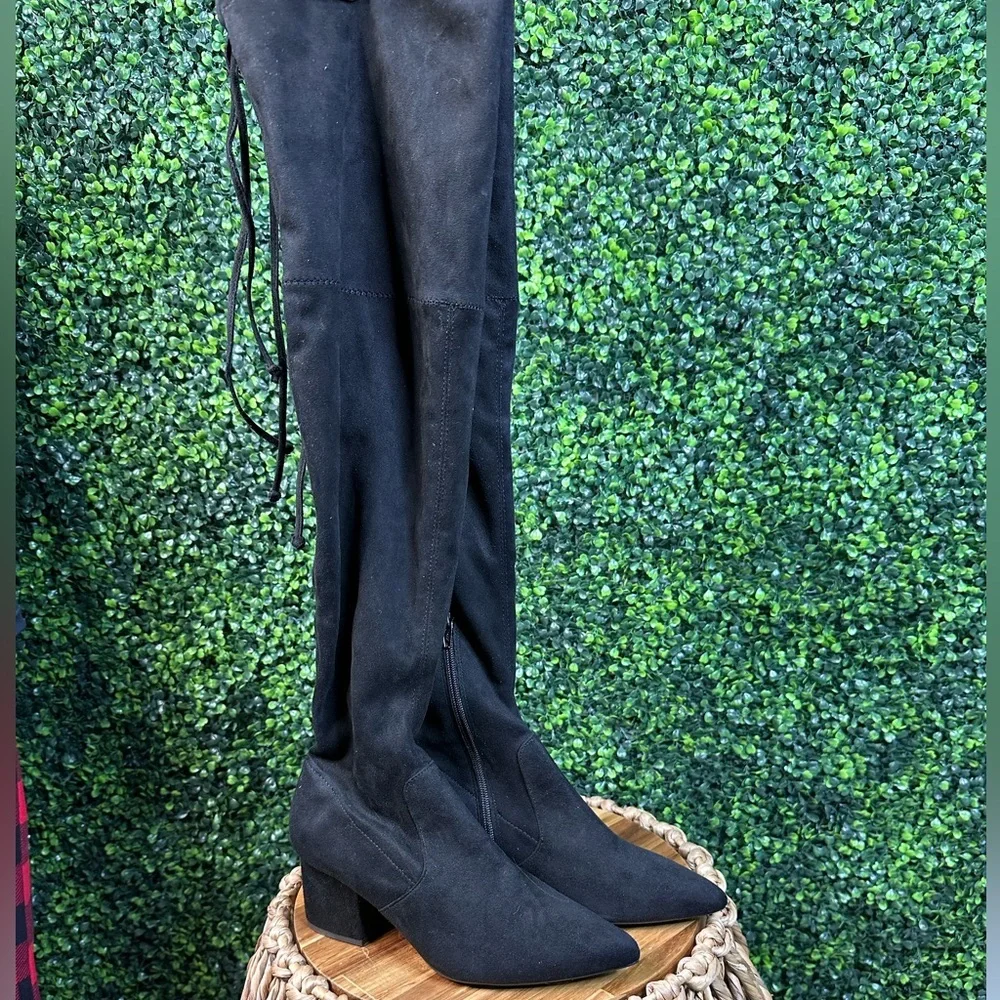 Black Over-the-Knee‎ ponit toe Women's Boots